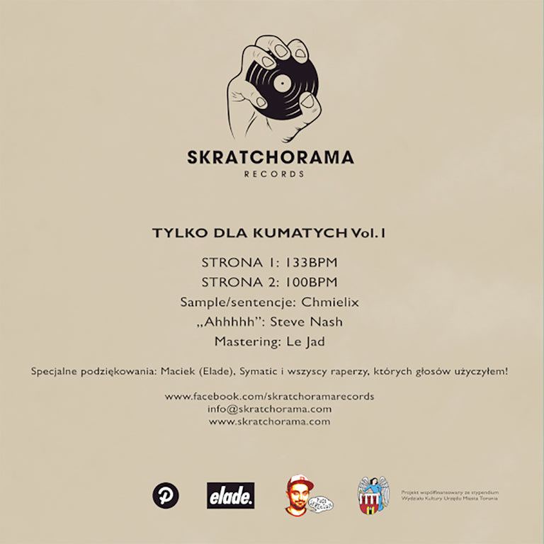 12 inch vinyl - DJ Chmielix - Tylko Dla Kumatych - Cut & Paste Records - 12" Vinyl, Scratch Vinyl, Scratchorama Records, Skipless