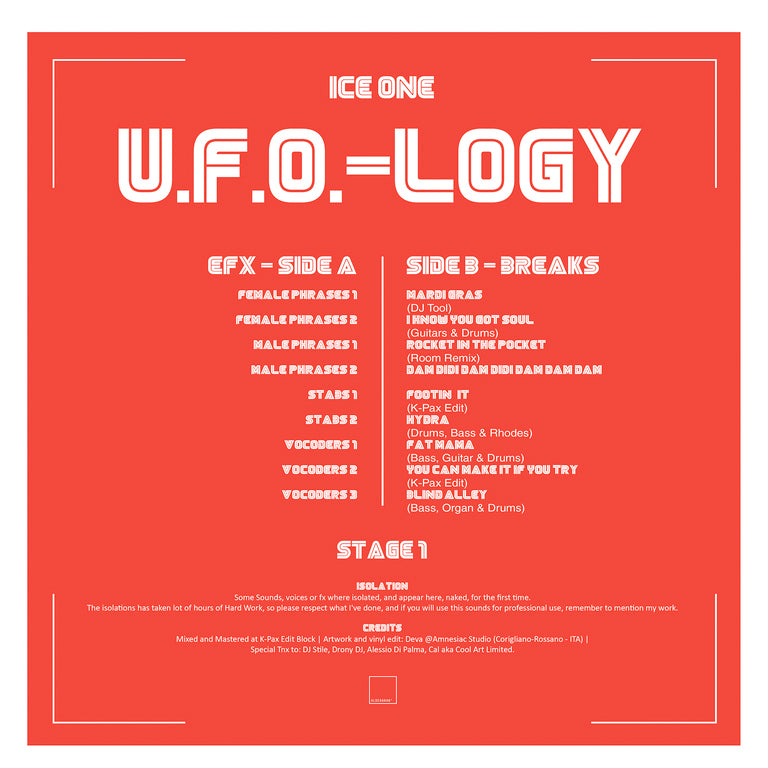 12 inch vinyl - DJ Ice One - UFO-LOGY - Cut & Paste Records - 12" Vinyl, Aldebaran Records, Scratch Vinyl, Skipless