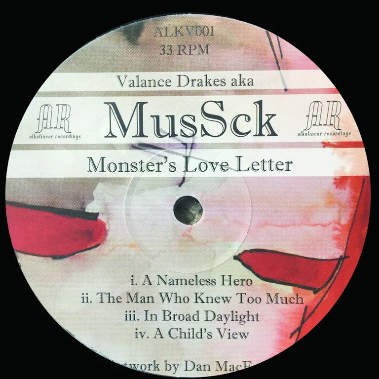 12 inch vinyl - Valance Drakes - Monster's Love Letter - Subliminal Arrangements - Cut & Paste Records - 12" Vinyl, Alkalinear Recordings, Music - Vinyl